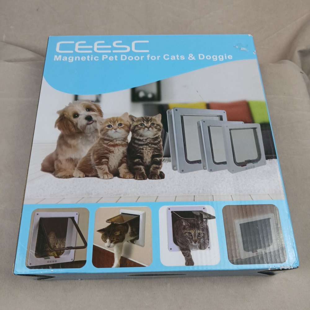 CEESC Magnetic Pet Door for‎ Cats and Dogs XL White
